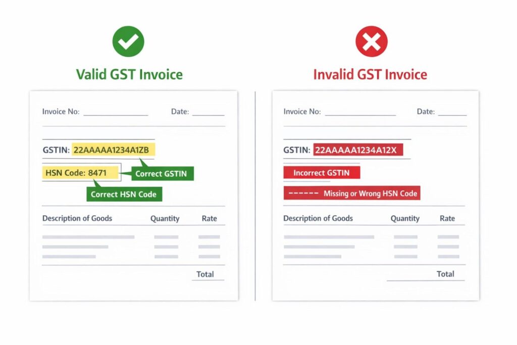 GST invoicing Errors